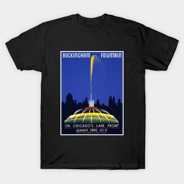 Buckingham Fountain Chicago T-Shirt by RockettGraph1cs